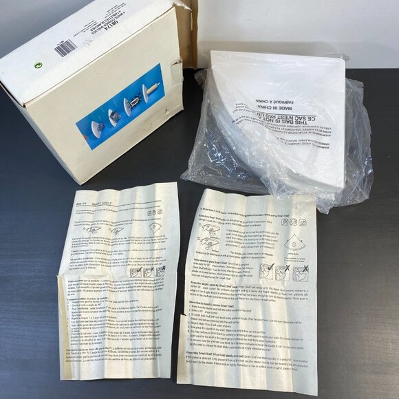 Smart Corner Shelf, 4 Pcs Wall Mount Shelves, Round Front Barrier Edge, Vintage - Picture 4 of 10